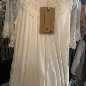 POL Ivory Lace tank blouse